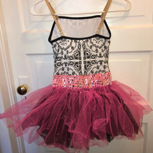 Weissman Girls’ Dance Ballerina Costume Black White Pink Size MC 10/12 - Picture 7 of 8